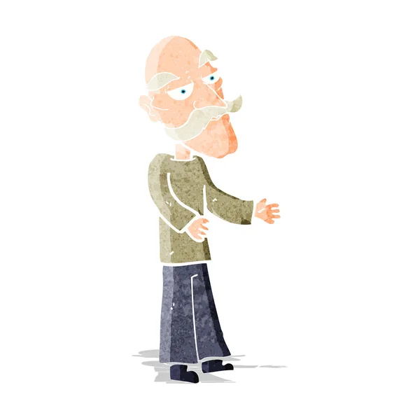 Hombre viejo de dibujos animados con bigote — Archivo Imágenes Vectoriales