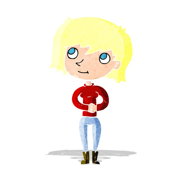 Cartoon vriendelijke vrouw — Stockvector