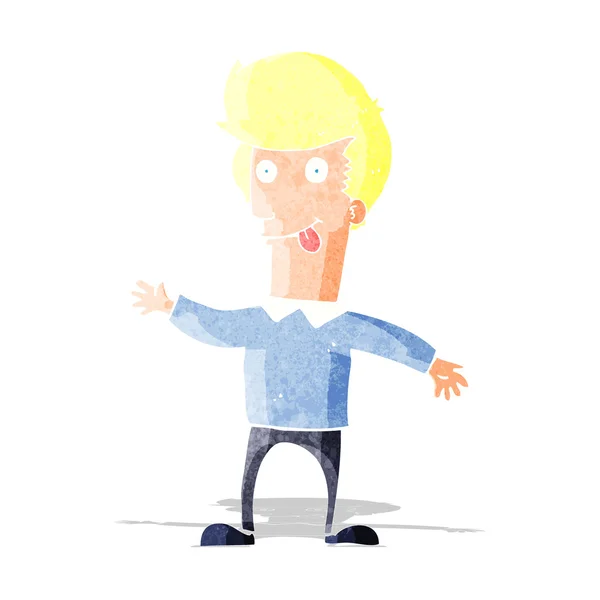 Hombre de dibujos animados sobresaliendo lengua — Archivo Imágenes Vectoriales