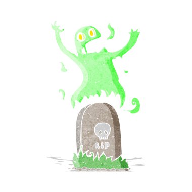 Karikatür hayaleti mezarından çıkıyor.