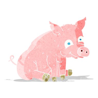 karikatür mutlu domuz