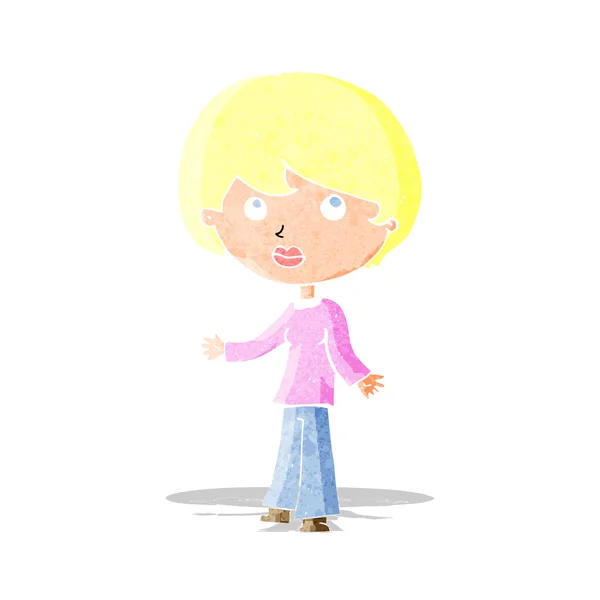 Mujer de dibujos animados Pensando — Vector de stock