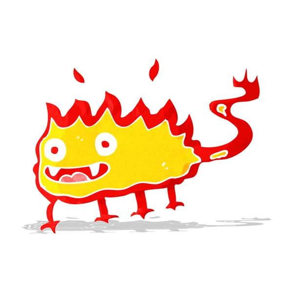 Dessin animé petit démon du feu — Image vectorielle