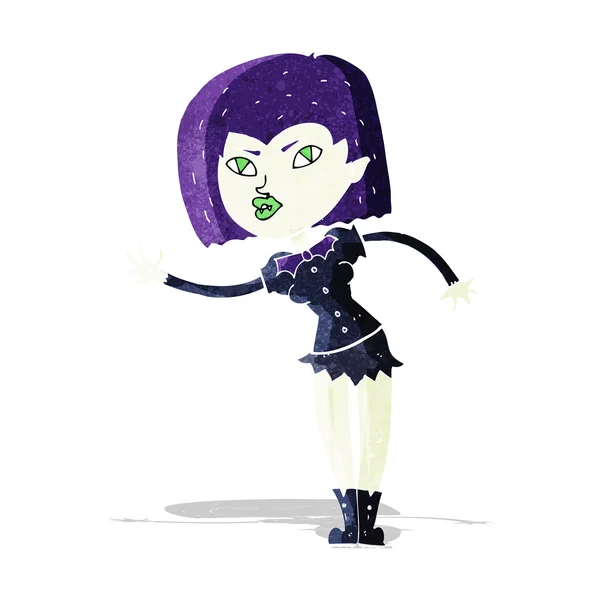 Chica vampiro de dibujos animados — Vector de stock