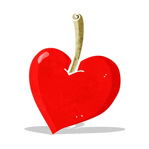 Dibujos animados amor corazón manzana — Vector de stock