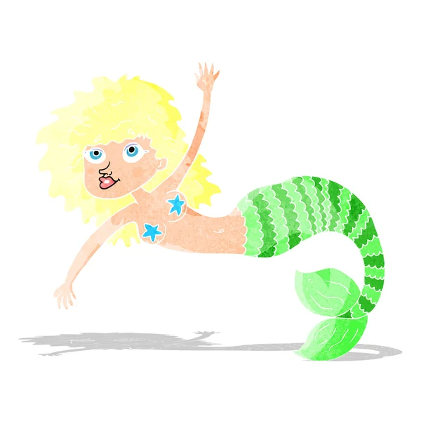 Cartoon pretty mermaid — Stock Vector