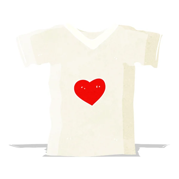 Desenho animado t-shirt com coração de amor — Vetor de Stock