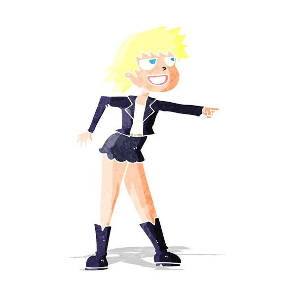 Cartoon woman wijzend — Stockvector