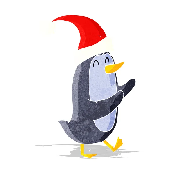 Dessin animé pingouin de Noël — Image vectorielle