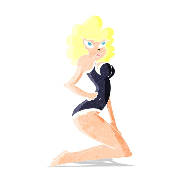 Cartone animato pin-up donna — Vettoriale Stock