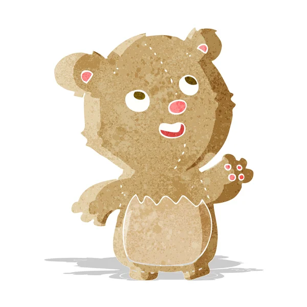 Cartoon happy little teddy bear — Stock Vector