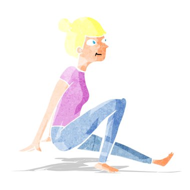 çizgi film kadın oturuyordu