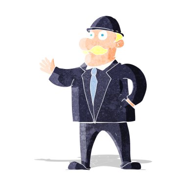 Melon şapkalı adam karikatür mantıklı iş