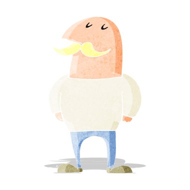 çizgi filmdeki bıyıklı kel adam.