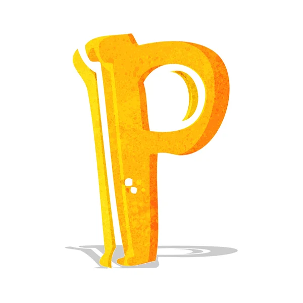Мультфільм буква p — стоковий вектор