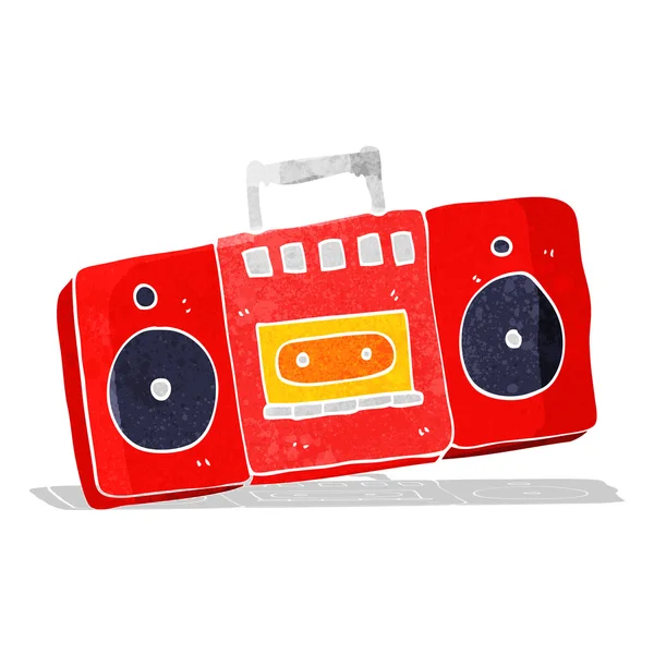 Reproductor de cassette de radio de dibujos animados — Archivo Imágenes Vectoriales