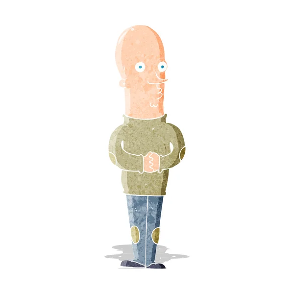 Cartoon funny bald man — Stock Vector