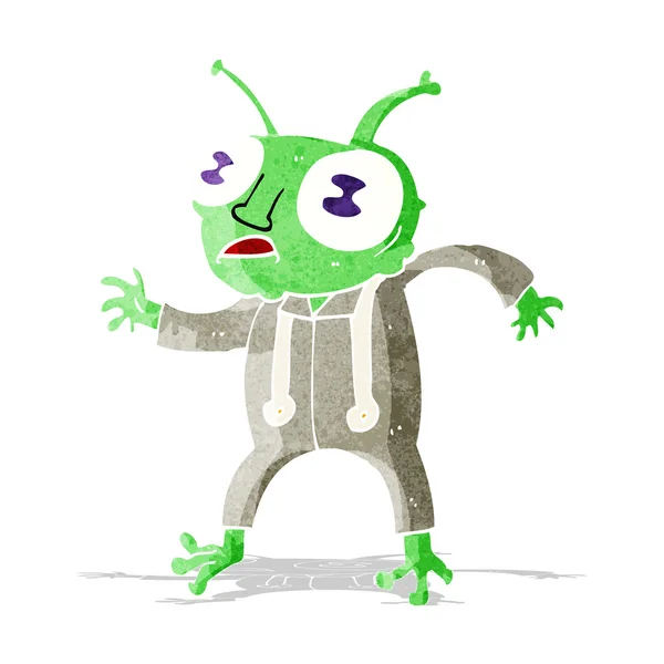 Dessin animé alien astronaute — Image vectorielle