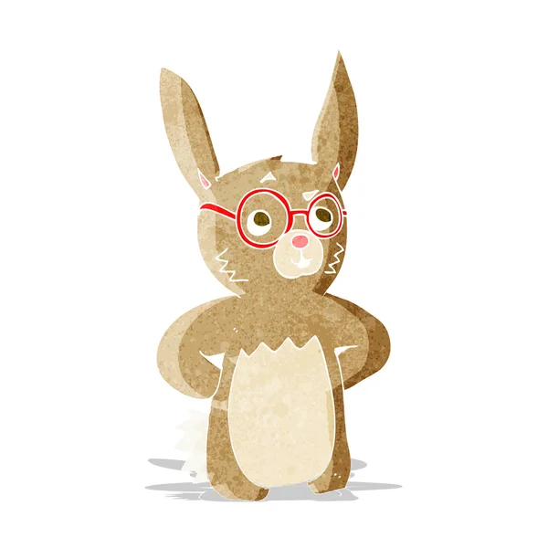 Kreslený králík s brýlemi — Stockový vektor