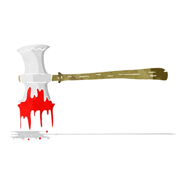 Cartoon bloody axe — Stock Vector