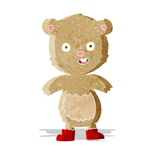Dessin animé ours en peluche heureux dans les bottes — Image vectorielle