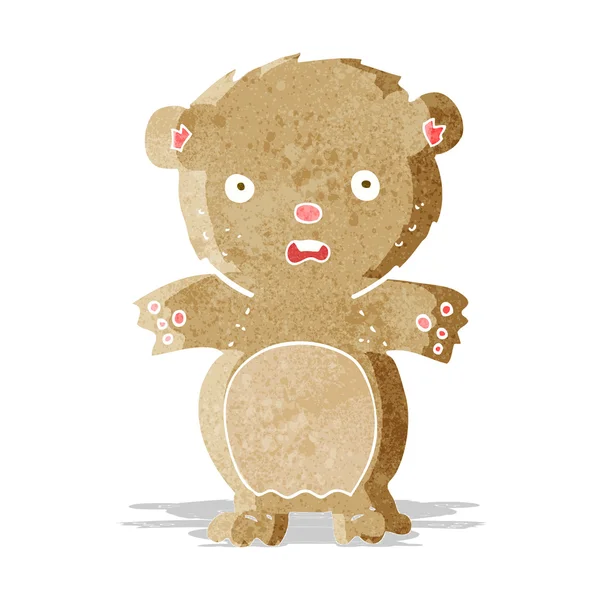 Frightened teddy bear cartoon — Stock Vector