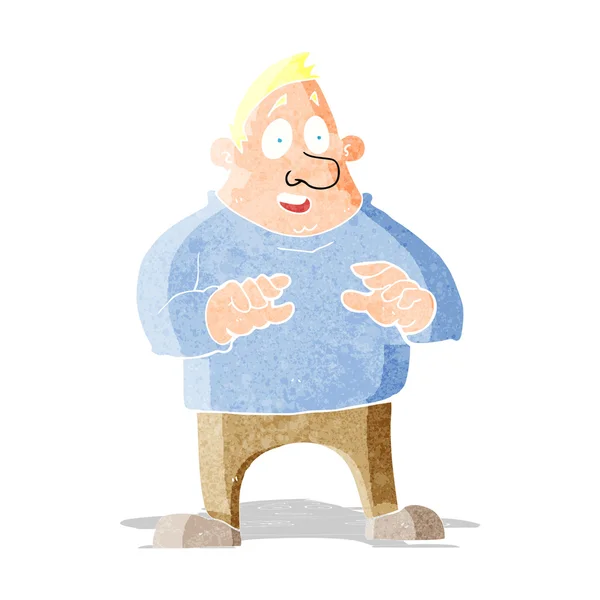 Cartoon excited overweight man — Stock Vector