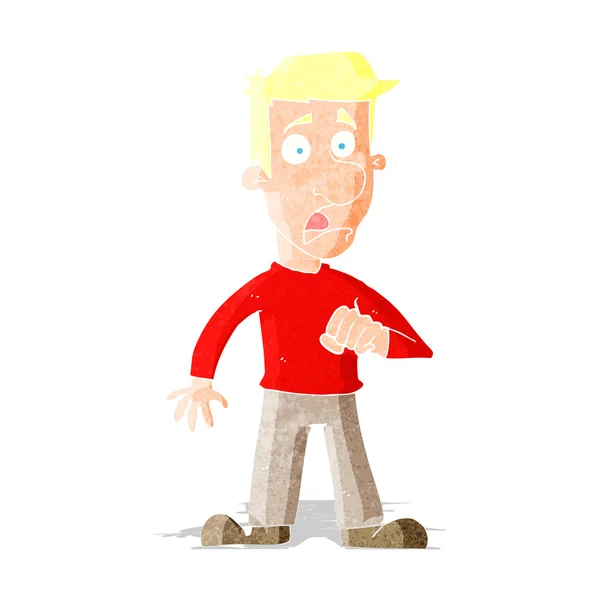 Cartoon geschokt man — Stockvector