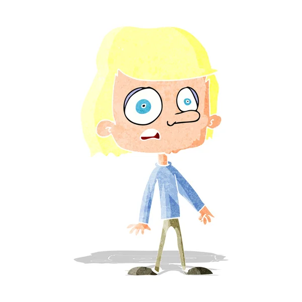 Cartoon bezorgd jongen — Stockvector