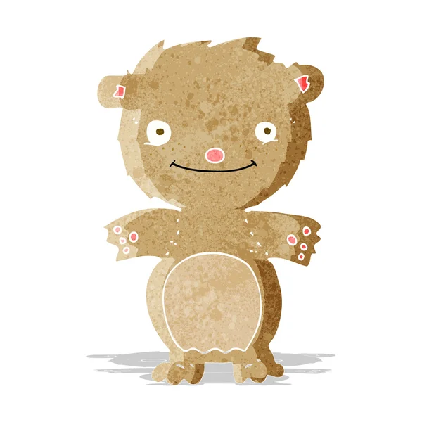 Cartoon happy little teddy bear — Stock Vector