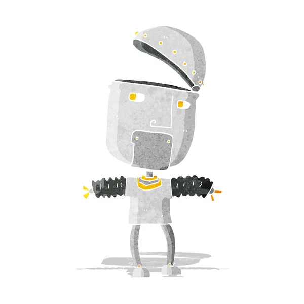 开着头的滑稽卡通机器人 — 图库矢量图片