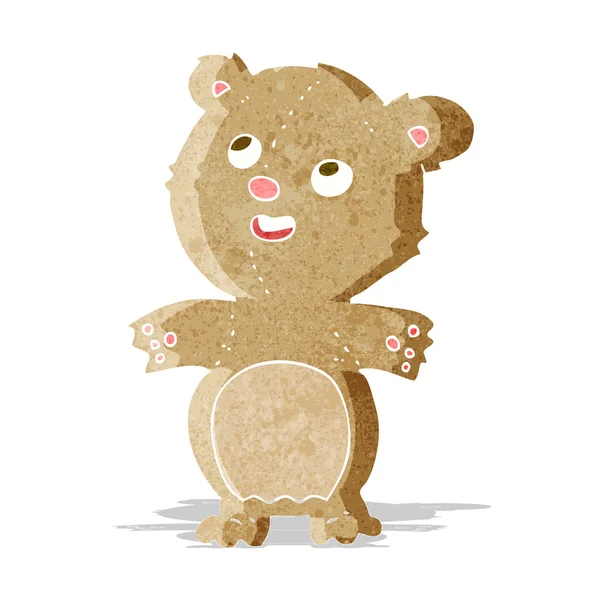 Gelukkig weinig teddy bear cartoon — Stockvector