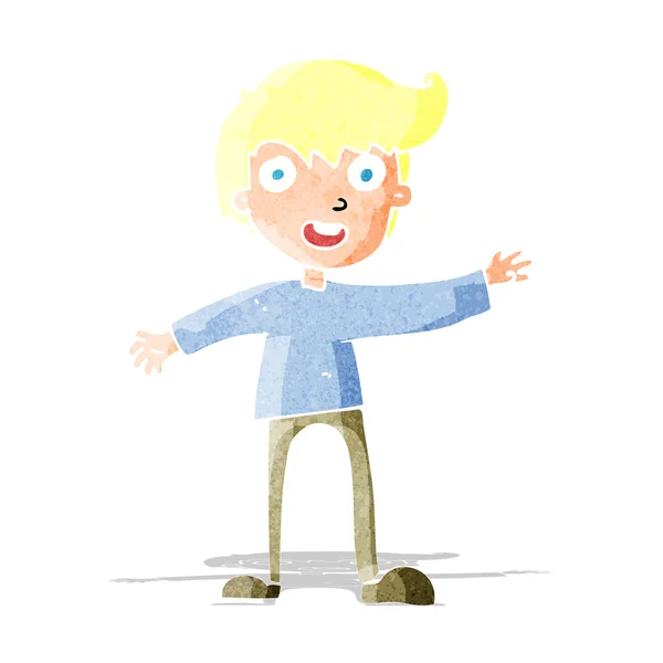 Dibujos animados chico emocionado — Archivo Imágenes Vectoriales