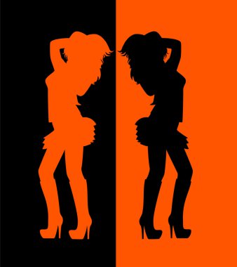 güzel bir kızın topuklu ayakkabı Silhouette