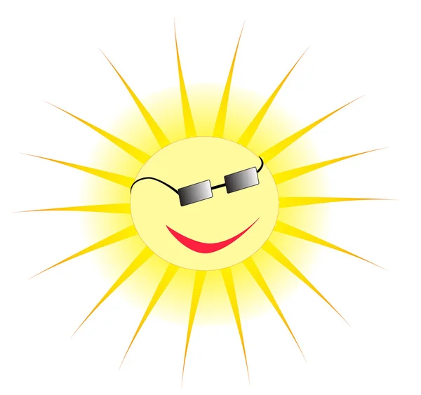 Sun wearing black glasses — Stock Photo, Image