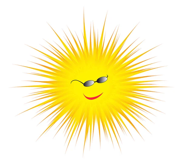 Sun wearing black glasses — Stock Photo, Image