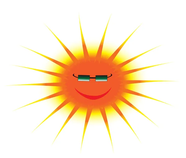 Sun wearing black glasses — Stock Photo, Image