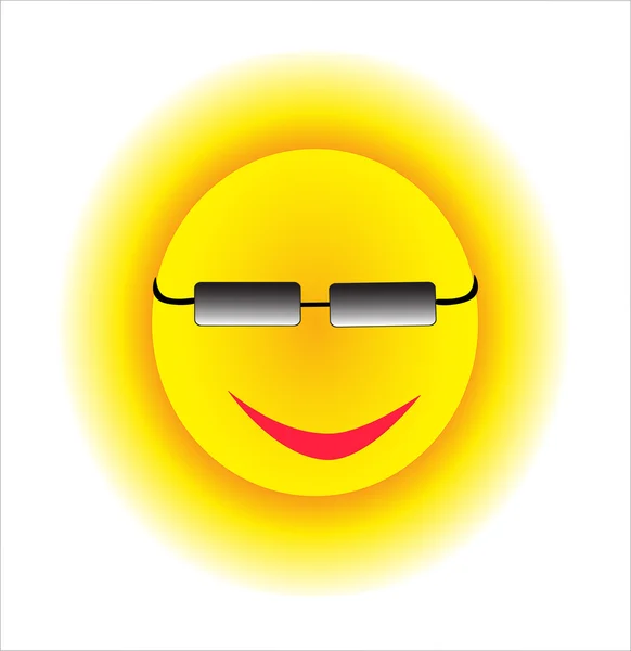 Sonne mit schwarzer Brille — Stockfoto