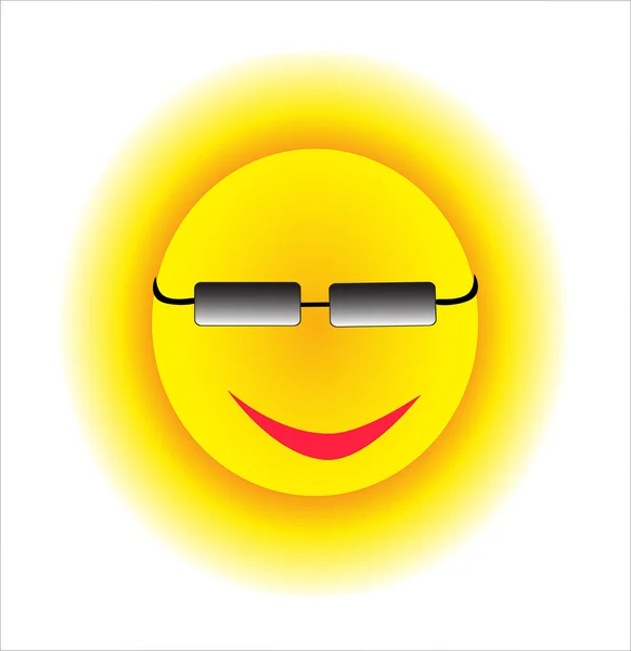 Sun wearing black glasses — Stock Photo, Image