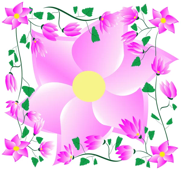 Frame of pink flowers — Stock Photo, Image