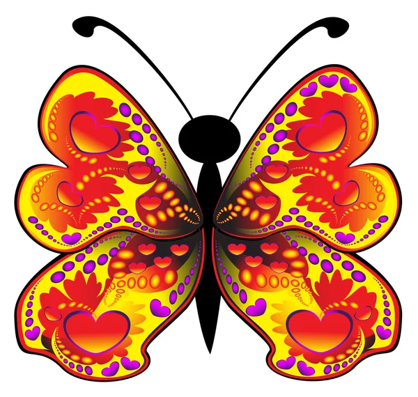 Ilustracja piękny czerwony motyl — Zdjęcie stockowe