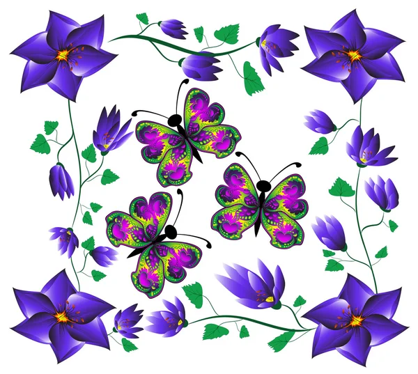 Motyle na kwiatach — Zdjęcie stockowe