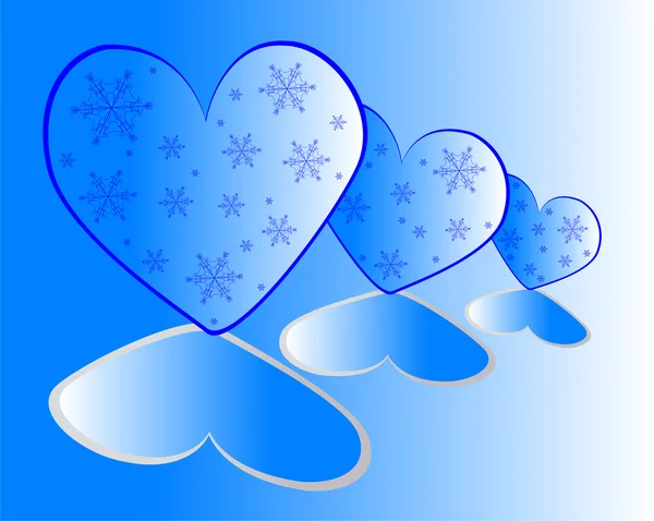 Abstract hearts and snowflakes — Stock Photo, Image