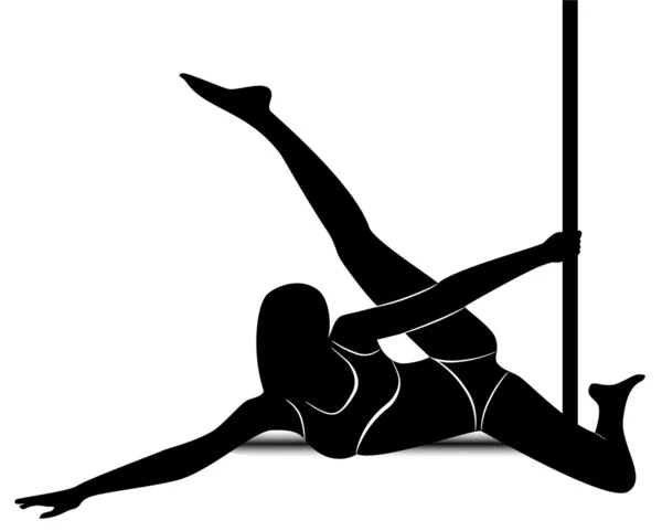 Zwarte silhouetten van dansen meisjes striptease — Stockfoto