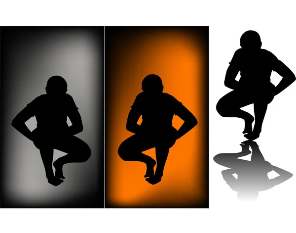 Black silhouettes of a man sitting — Stock Photo, Image