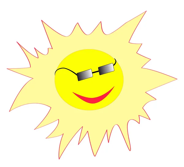 Sun wearing black glasses — Stock Vector