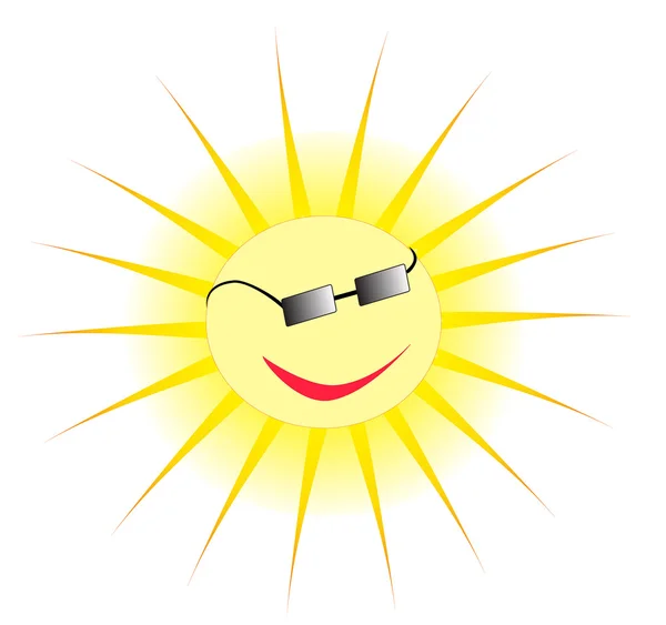 Sonne mit schwarzer Brille — Stockvektor