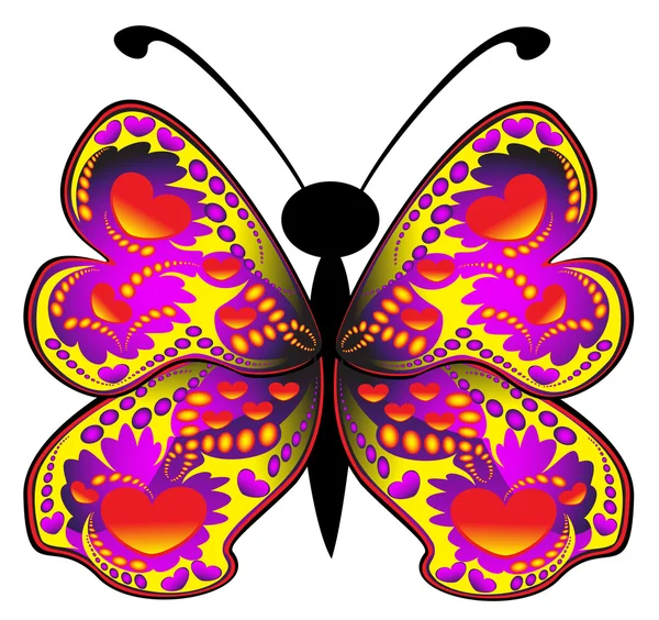 Mariposa de colores — Vector de stock