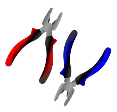 mavi ve kırmızı pense