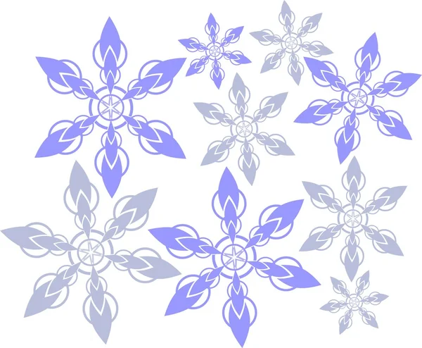 Copos de nieve abstractos — Vector de stock